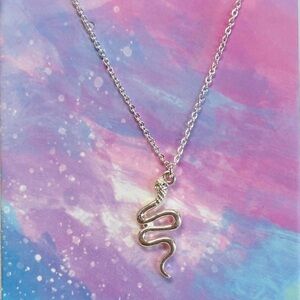 Silver Snake Pendant Necklace for Reptile Lovers